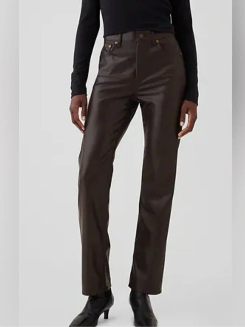 GAP Dark Brown Leather Pants - 4 Long